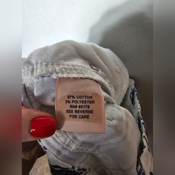 Philosophy Jeans White and Blue Striped Women's Size 8 - Picture 4 of 9